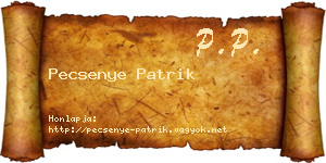 Pecsenye Patrik névjegykártya