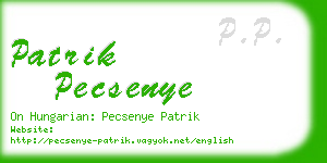 patrik pecsenye business card